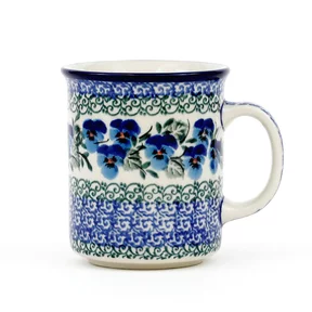 Kubek ceramiczny 236 0,3l <br>2273X Kobaltowe bratki Bolesławiec